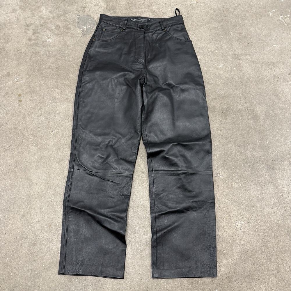 VINTAGE GENUINE LEATHER BIKER MOTORCYCLE PUNK GRUNGE PANTS SIZE 27